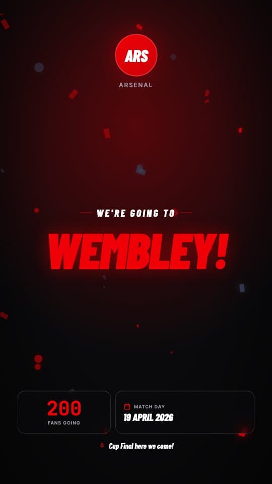 Fan Celebration football graphic template — Celebratory destination announcement for fans