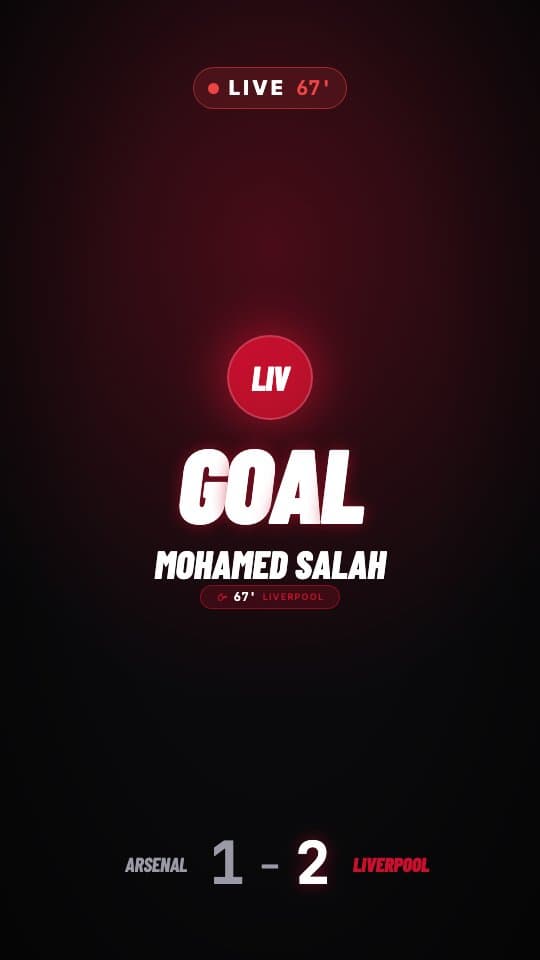 Goal Alert football graphic template — Explosive goal announcement with scorer and score