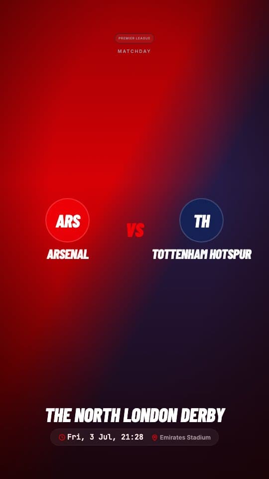 Matchday Hype football graphic template — Pre-match hype video with countdown, fixture details, and rivalry context