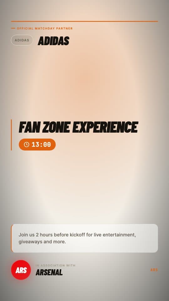 Partner Event football graphic template — Partner-branded event promotion tied to a match
