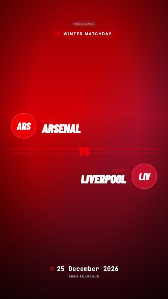 Seasonal Matchday football graphic template — Season-themed matchday card with particle effects